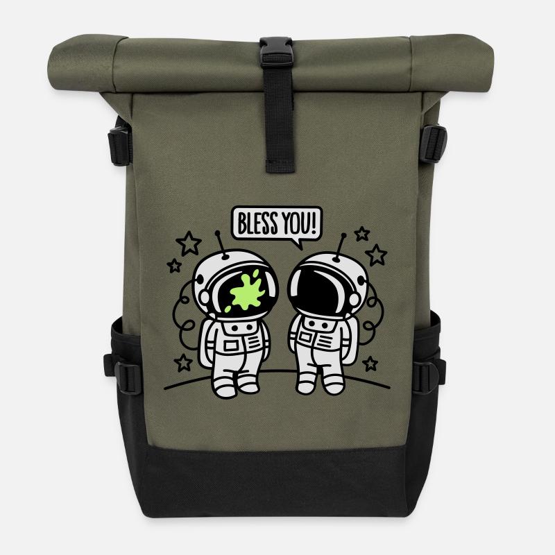 Bless you! - Rolltop Rucksack - Olive/Schwarz