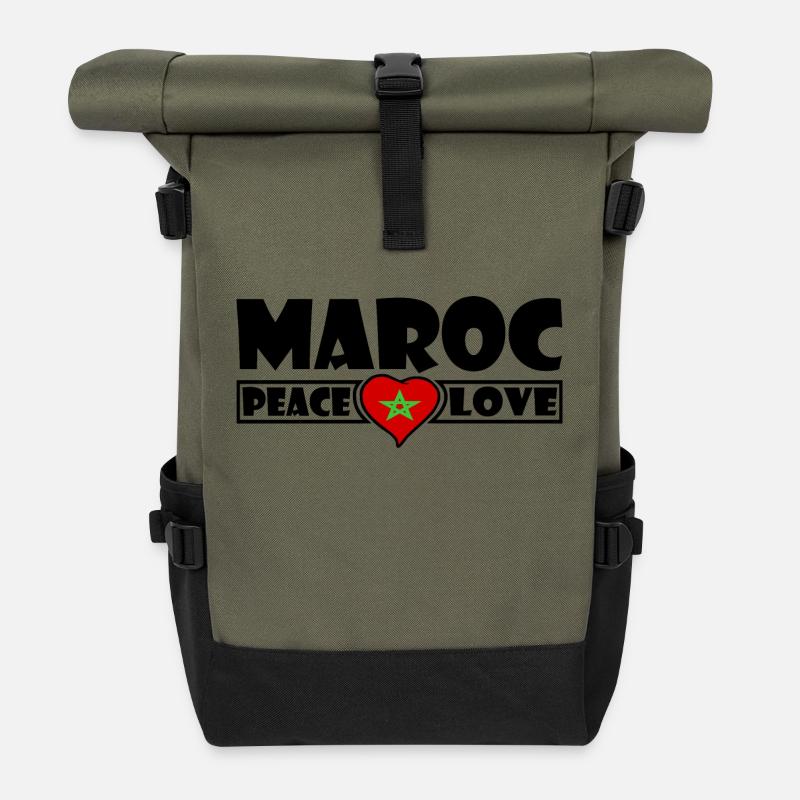 Maroc - Sac à dos roll top - olive/noir