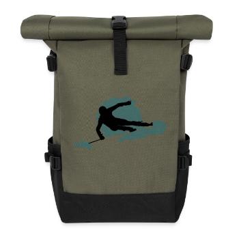Skifahrer - Rolltop Rucksack - Olive/Schwarz - Vorne