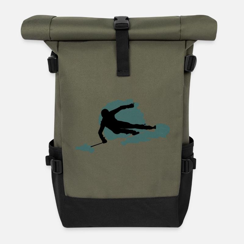 Skifahrer - Rolltop Rucksack - Olive/Schwarz