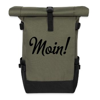 Moin! - Rolltop Rucksack - Olive/Schwarz - Vorne
