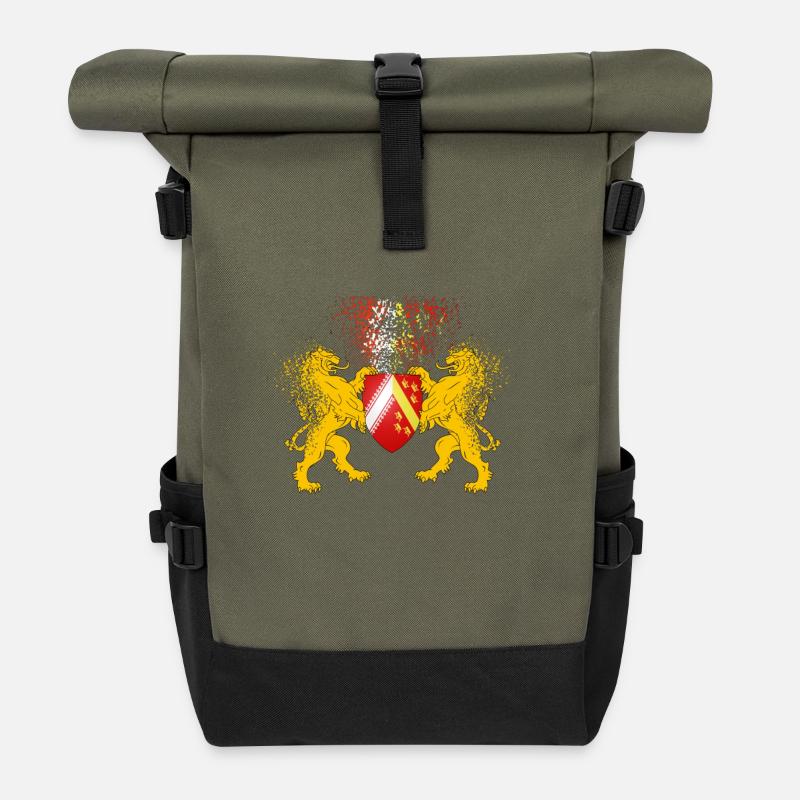 T-Shirt Elsass Lions Blason Omega - Rolltop Rucksack - Olive/Schwarz