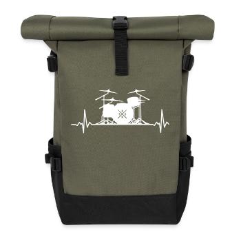 Drummer - Schlagzeug Heartbeat - Rolltop Rucksack - Olive/Schwarz - Vorne