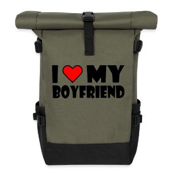 I love my boyfriend - Sac à dos roll top - olive/noir - Devant