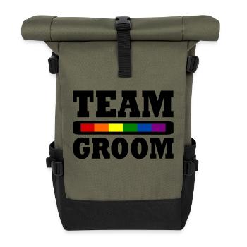 Team groom - Roll Top Backpack - olive/black - Front