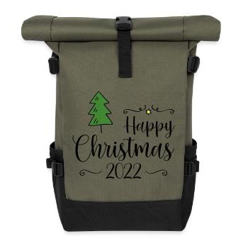 Happy Christmas 2022 - Rolltop Rucksack - Olive/Schwarz - Vorne