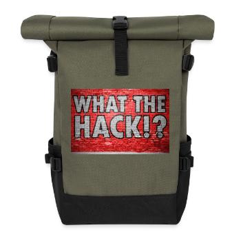 What The Hack!? Graffiti - Roll Top Backpack - olive/black - Front