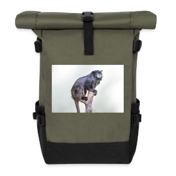 Tamarin à manteau noir Schwarzrückentamarin - Sac à dos roll top - olive/noir - Devant