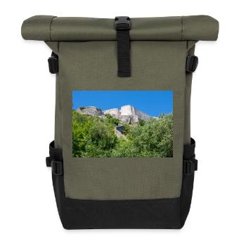 Knin Fortress (Kninska tvrđava) Croatia - Roll Top Backpack - olive/black - Front