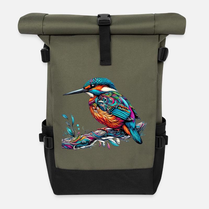 Eisvogel - Rolltop Rucksack - Olive/Schwarz