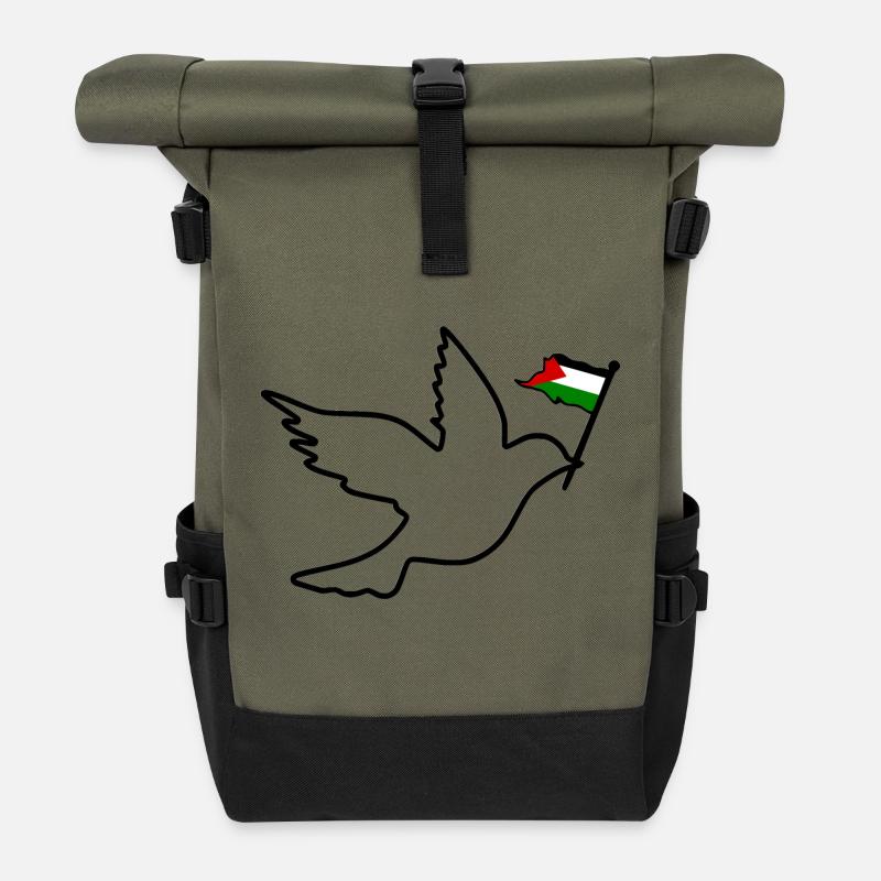 Free palestine - Roll Top Backpack - olive/black
