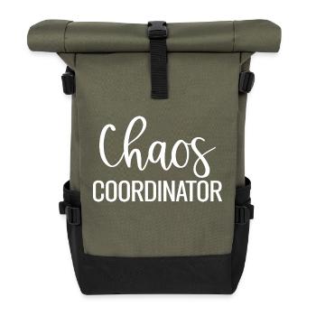 Chaos Coordinator Funny Mom Mom - Roll Top Backpack - olive/black - Front