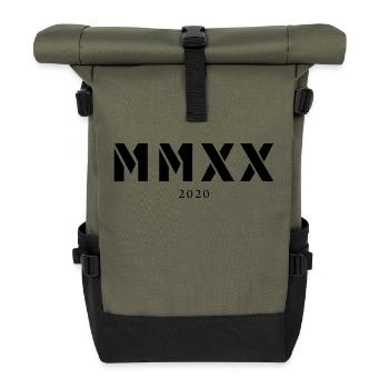 Année de naissance en chiffres romains Fabriqué en 2020 - Sac à dos roll top - olive/noir - Devant