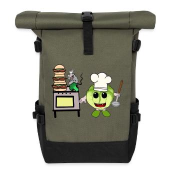 Kohl Koch Köche Köchin Kochkunst Gastgeber kochen - Rolltop Rucksack - Olive/Schwarz - Vorne