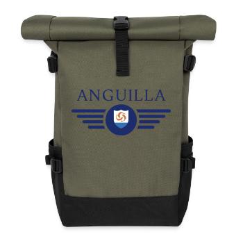 Ich liebe Anguilla, Eleganz Stil Design T-Shirt - Rolltop Rucksack - Olive/Schwarz - Vorne