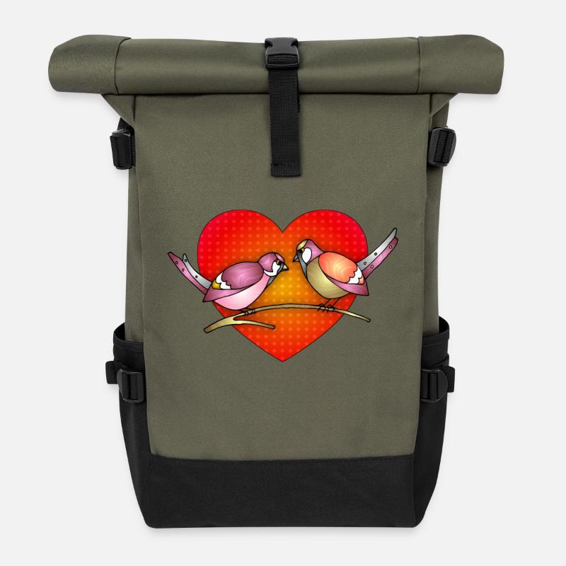 Bunte Vögel - Rolltop Rucksack - Olive/Schwarz