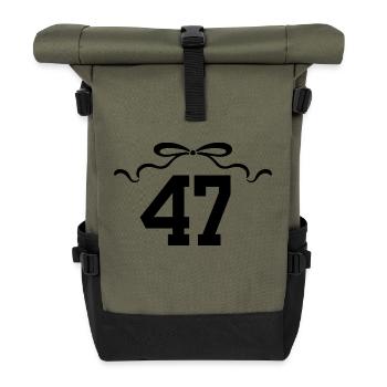 Nummer 47 Knoten - 47. Jahrestag - Rolltop Rucksack - Olive/Schwarz - Vorne