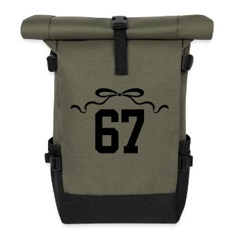 Numéro 67 noeud - 67e anniversaire - Sac à dos roll top - olive/noir - Devant