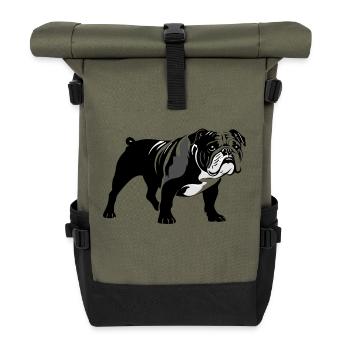 Bulldog - Pet Sticker - Rolltop Rucksack - Olive/Schwarz - Vorne