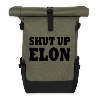 shut up elon - Rolltop Rucksack - Olive/Schwarz - Vorne