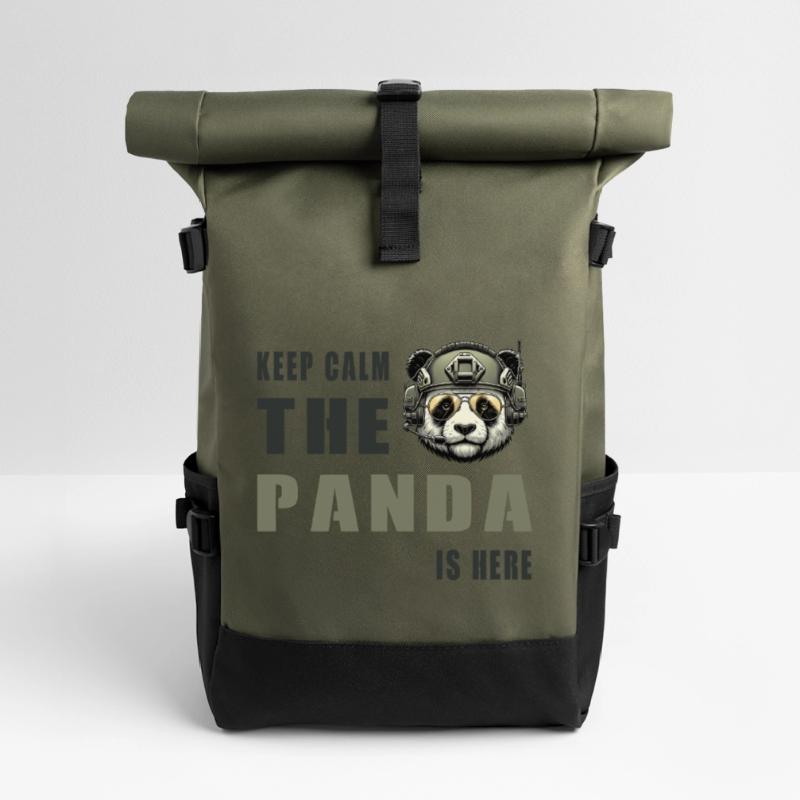 Tactical Panda – Keep Calm Roll Top Backpack