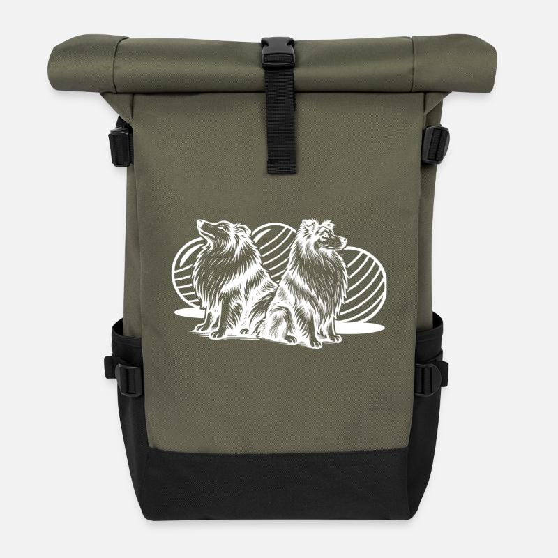 Treibball (weiß) - Rolltop Rucksack - Olive/Schwarz
