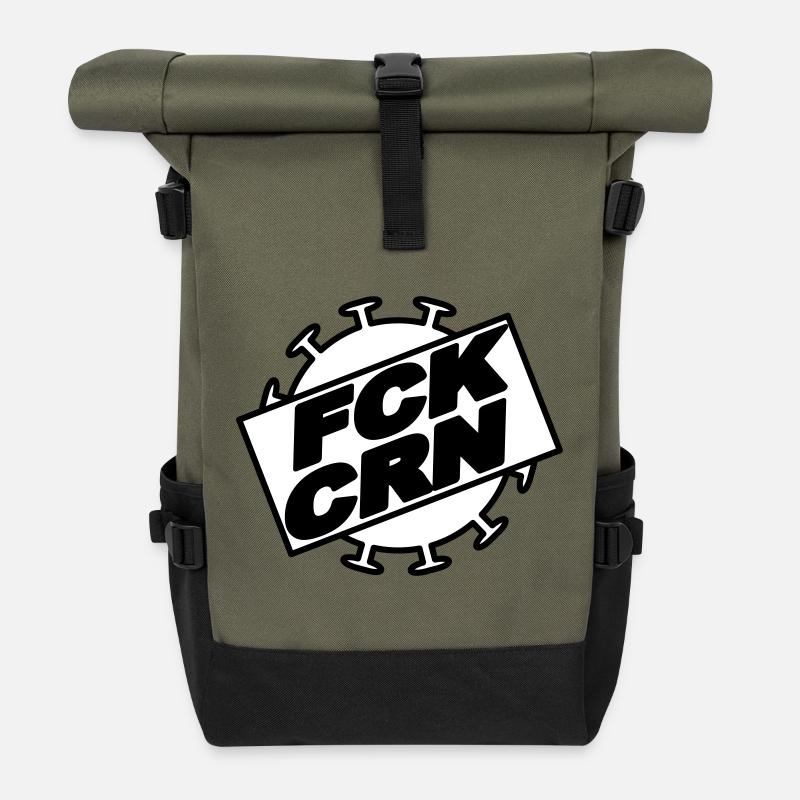 FCK_CRN_1 - Roll Top Backpack - olive/black