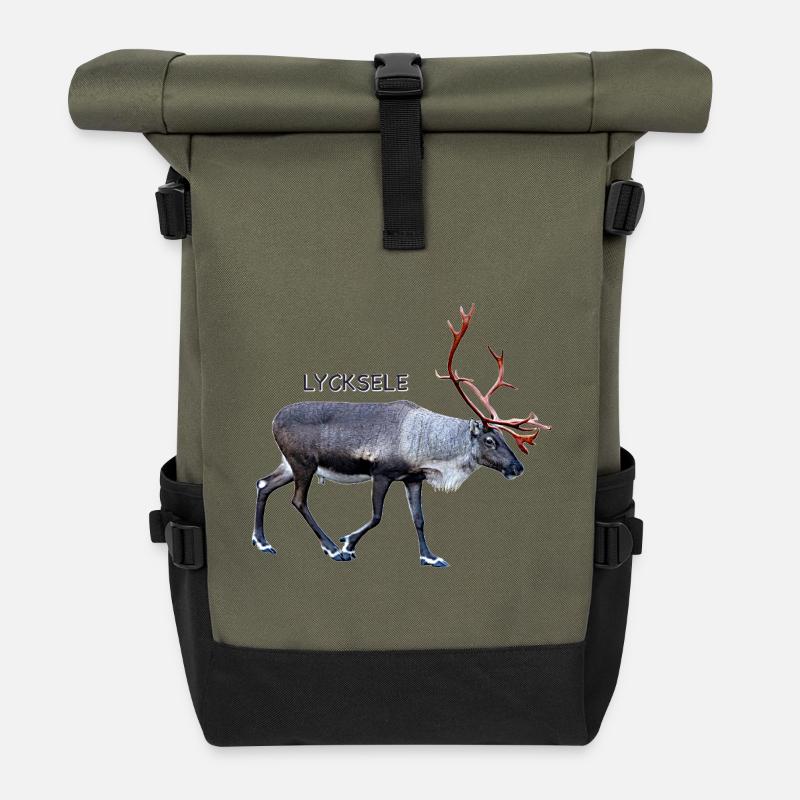 LYCKSELE - Roll Top Backpack - olive/black