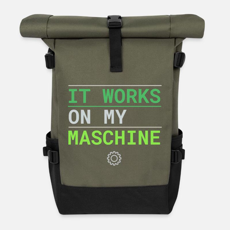 Ça marche sur ma machine - Excuse du développeur - Sac à dos roll top - olive/noir
