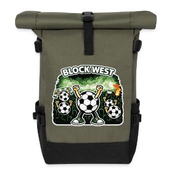 Bloc Ouest | Maillot de supporter de football – Curve & Stade - Sac à dos roll top - olive/noir - Devant