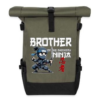 Frère du ninja d’anniversaire Compleanno Funny - Sac à dos roll top - olive/noir - Devant