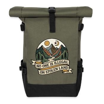 Personne n’est illégal sur des terres volées - Sac à dos roll top - olive/noir - Devant