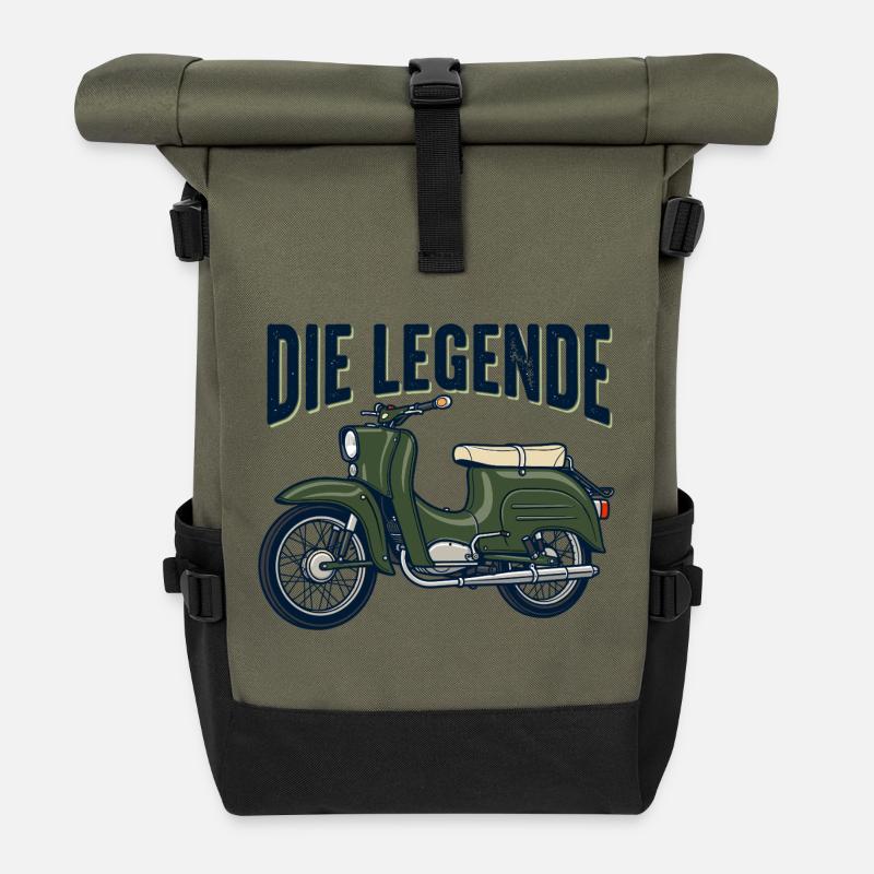 Simson Schwalbe DDR - Rolltop Rucksack - Olive/Schwarz