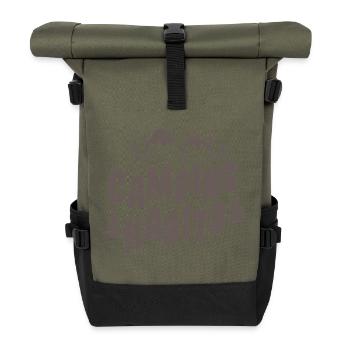 Habitudes de camping : design amusant de camping en plein air - Sac à dos roll top - olive/noir - Devant