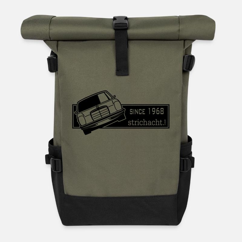 w115_strichacht.net_01 - Rolltop Rucksack - Olive/Schwarz