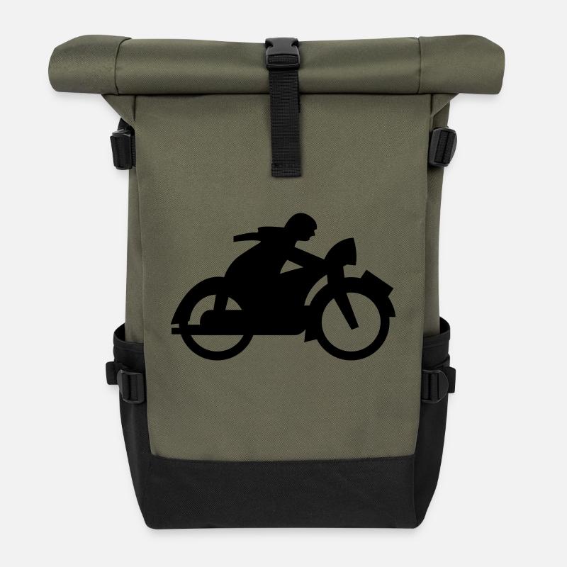 Motorcycle - Roll Top Backpack - olive/black
