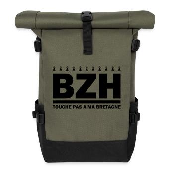 Bretagne Touche pas a ma Bretagne - Sac à dos roll top - olive/noir - Devant