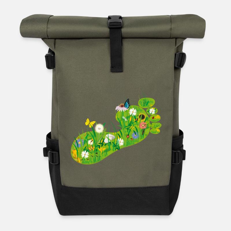 L'empreinte écologique - Sac à dos roll top - olive/noir