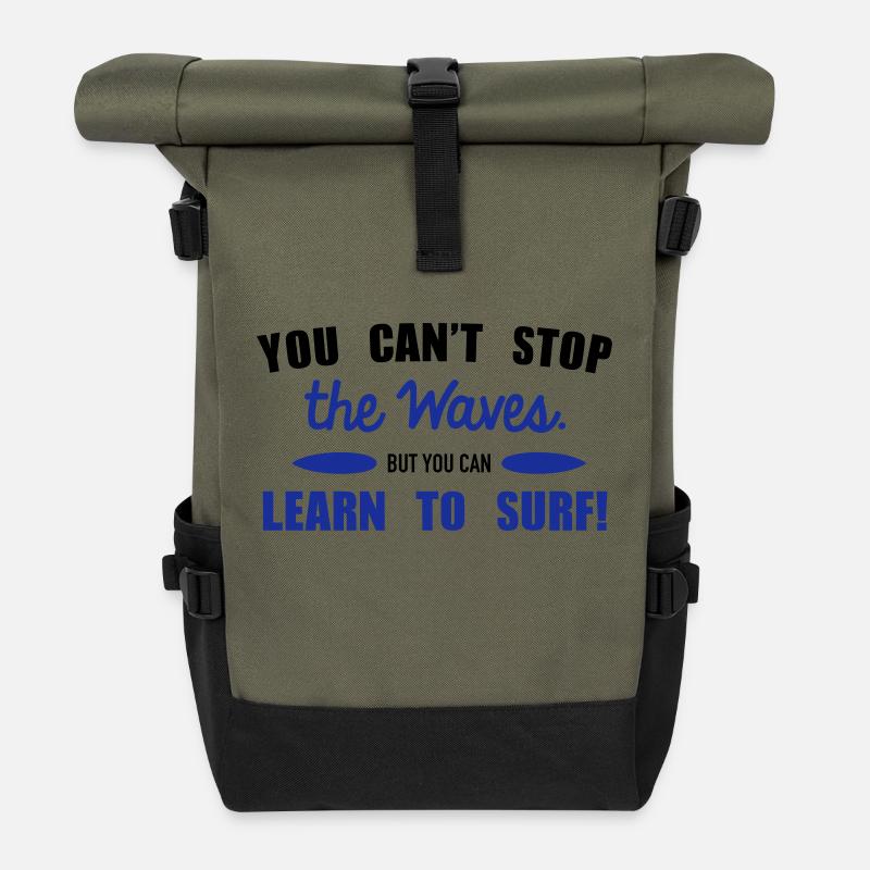 Learn to surf - Sac à dos roll top - olive/noir