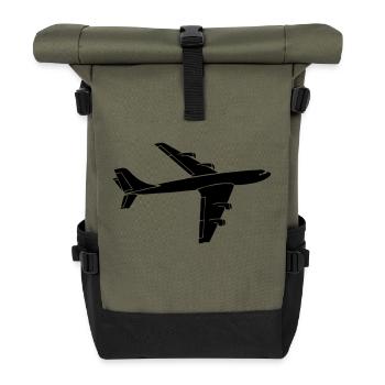 airplane - Roll Top Backpack - olive/black - Front