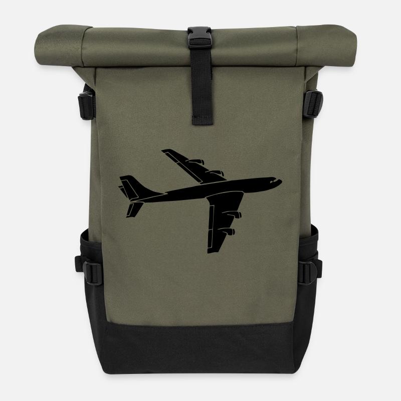 airplane - Rolltop Rucksack - Olive/Schwarz