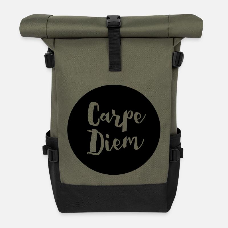Carpe Diem - Roll Top Backpack - olive/black