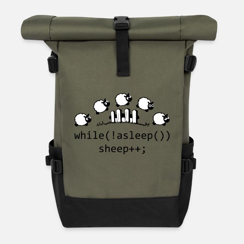 tout! endormi - Sac à dos roll top - olive/noir