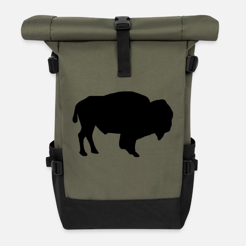 Bison - Roll Top Backpack - olive/black