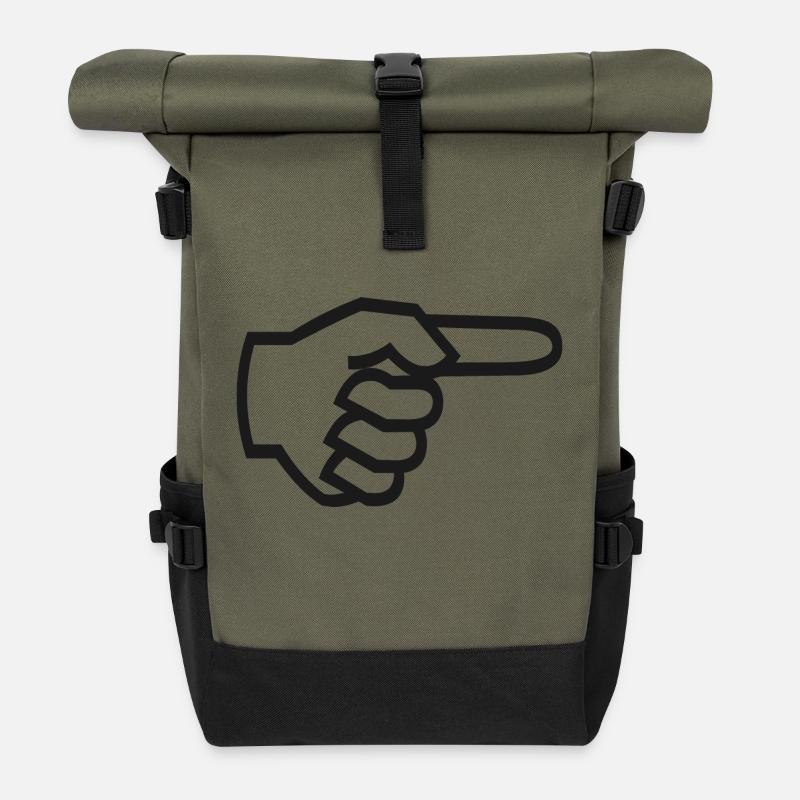 Zeigefinger rechts - Rolltop Rucksack - Olive/Schwarz