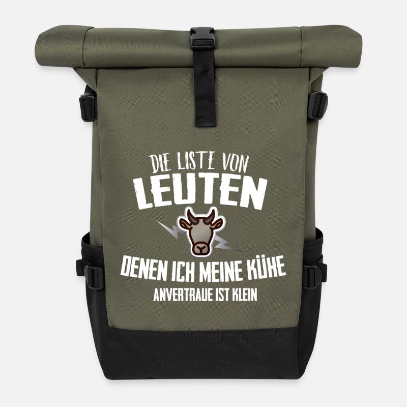 Meine Kühe - Rolltop Rucksack - Olive/Schwarz