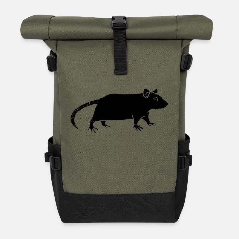 rat - Sac à dos roll top - olive/noir