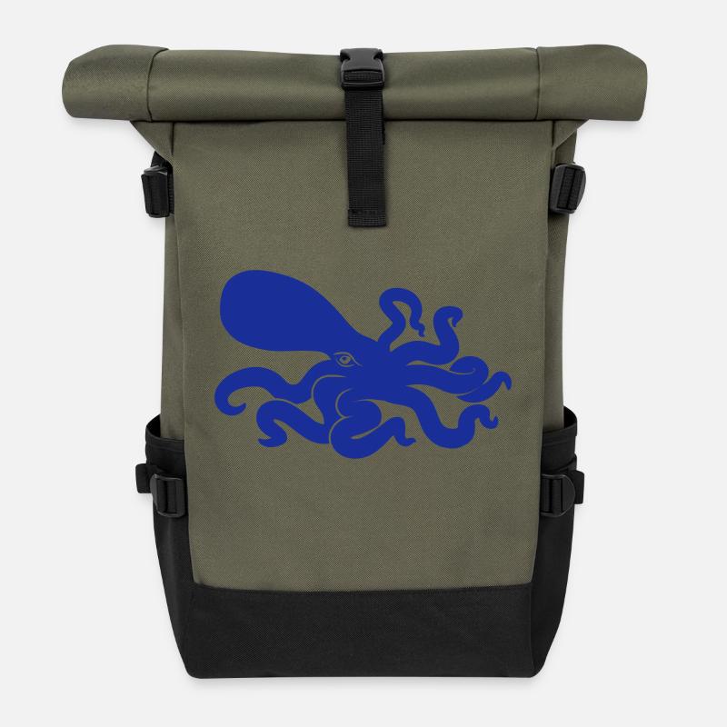 Kraken/Poulpe - Sac à dos roll top - olive/noir