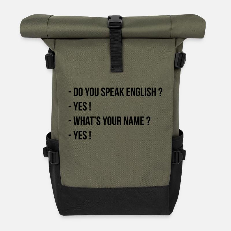 Sprechen Sie Englisch? - Rolltop Rucksack - Olive/Schwarz