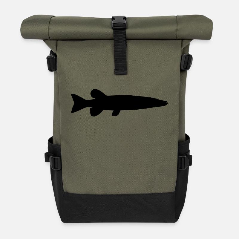 Brochet - Sac à dos roll top - olive/noir